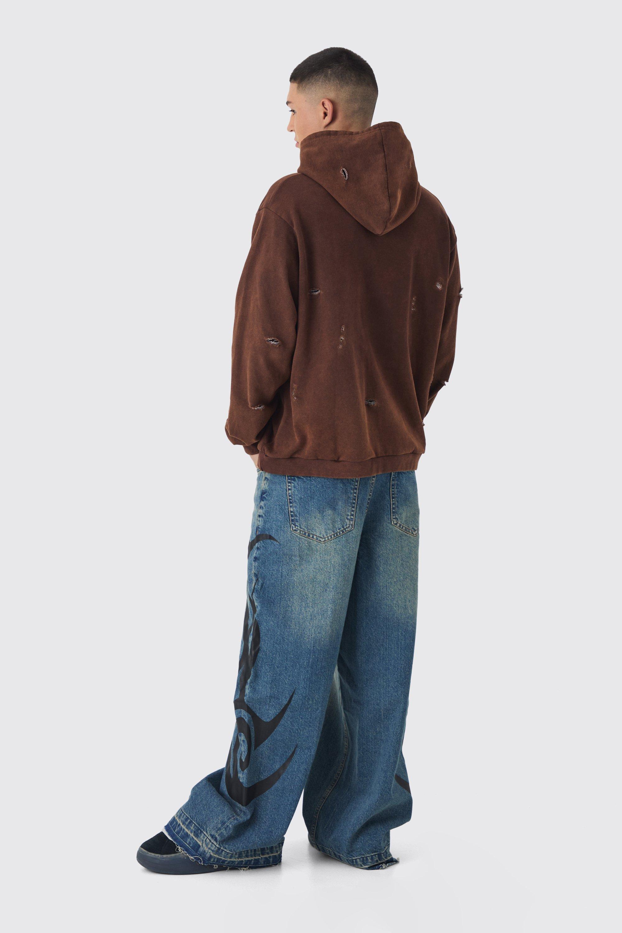 Extreme Baggy Rigid Flame Denim Jeans | boohoo USA Extreme Baggy Rigid Flame Denim Jeans | boohoo USA